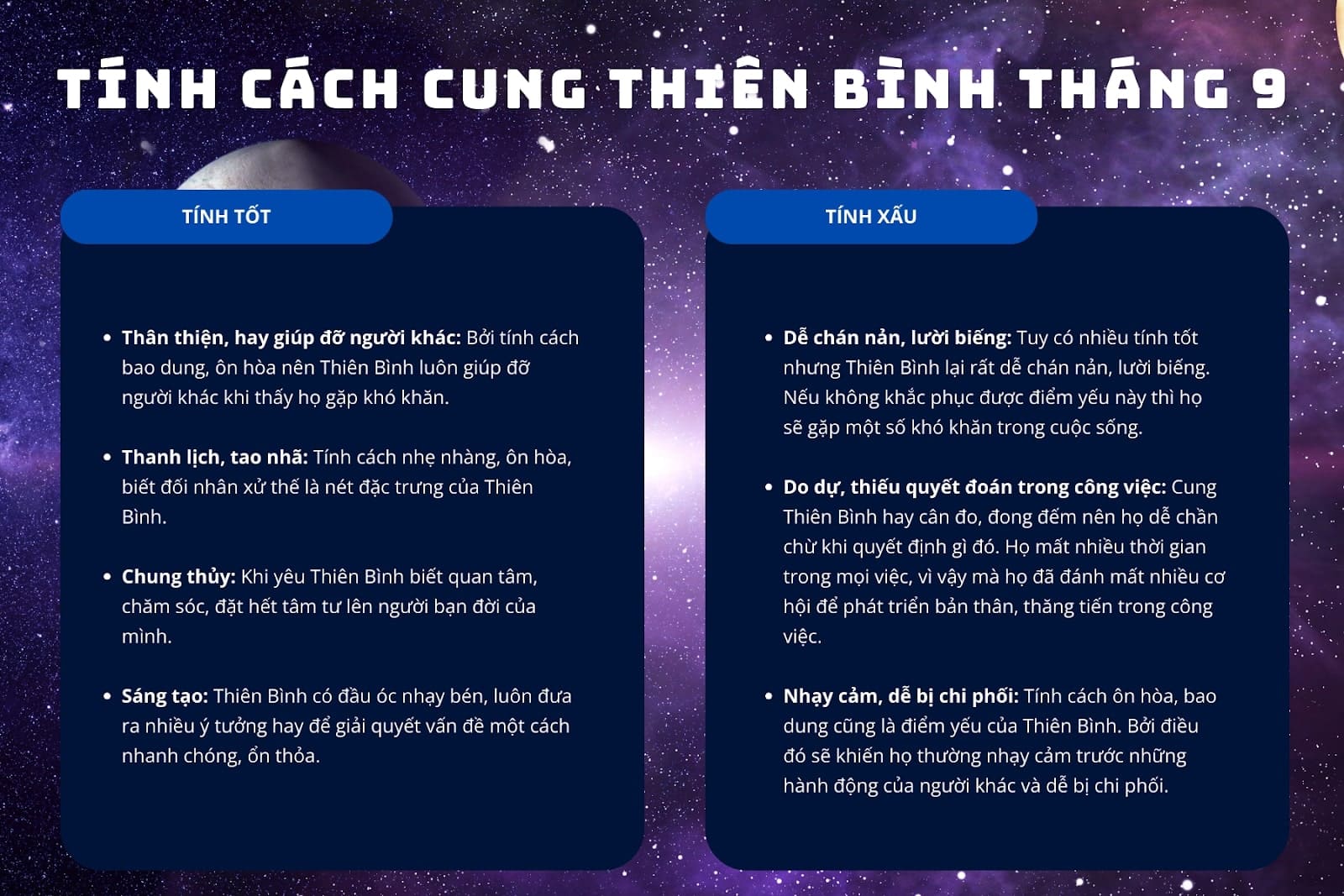  tính cách cung thiên bình tháng 9