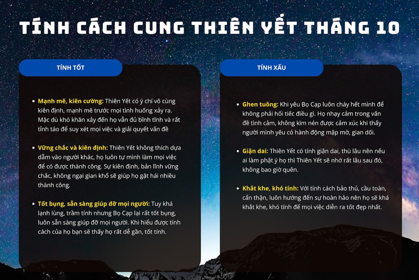 tính cách thiên yết tháng 10