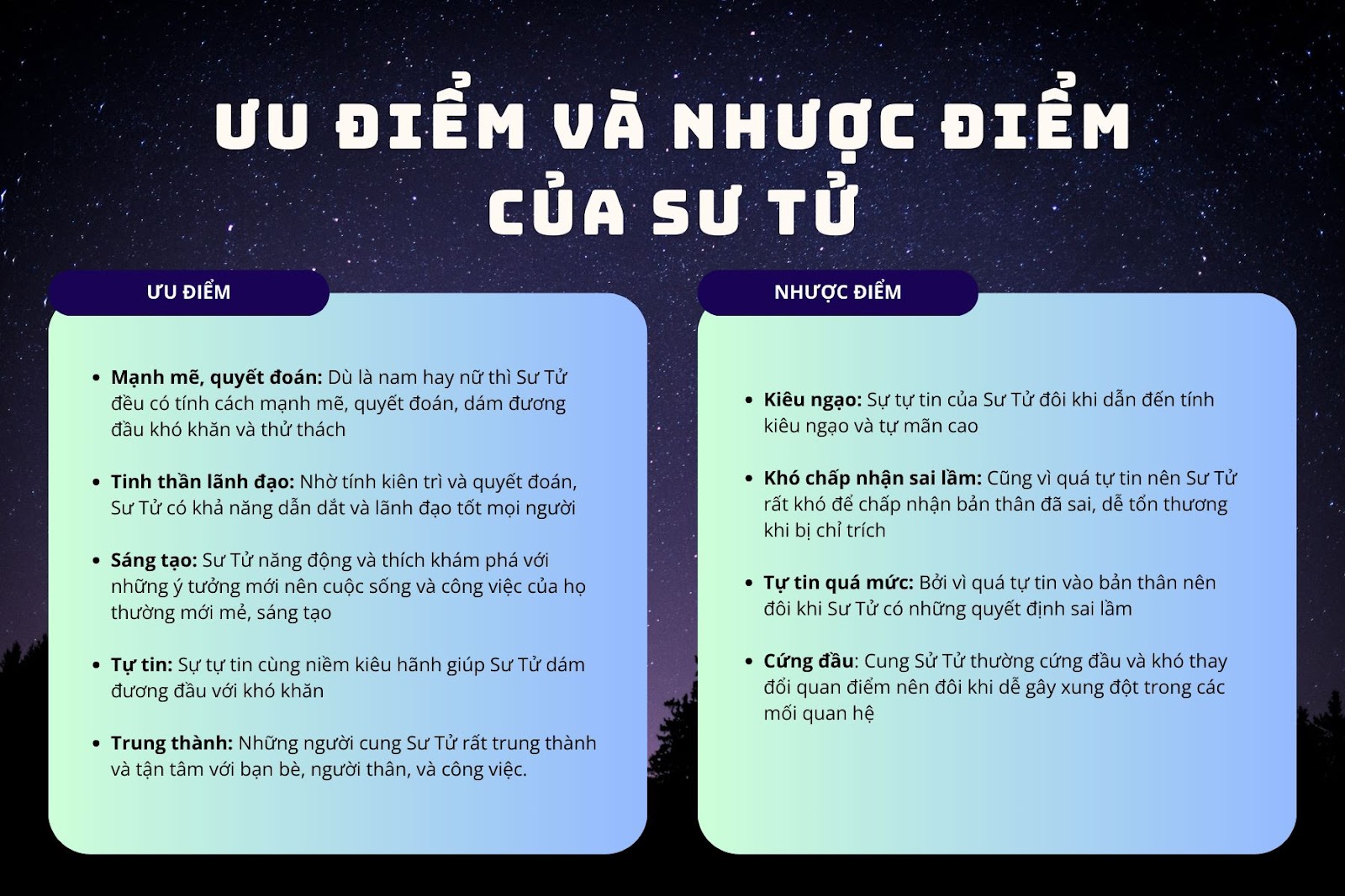 ưu và nhược điểm cung sư tử