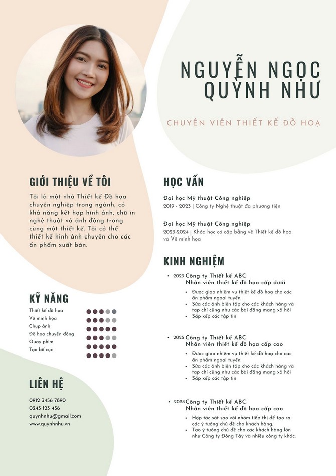 mẫu 3 - viết trình độ học vấn trong cv