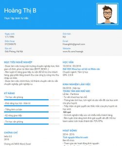 các mẫu cv intern