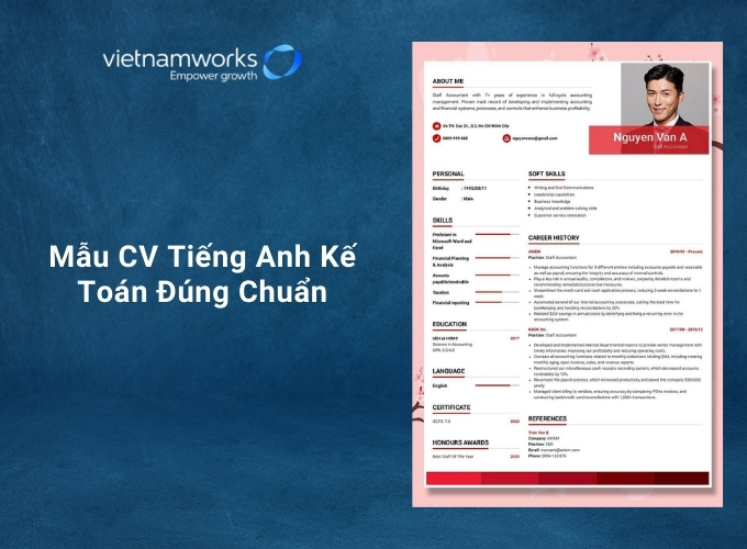 Mẫu cv tiếng anh kế toán