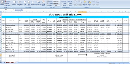 Cách chấm công tiền lương