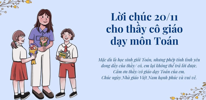 Lời chúc 20/11 cho thầy cô giáo dạy môn Toán