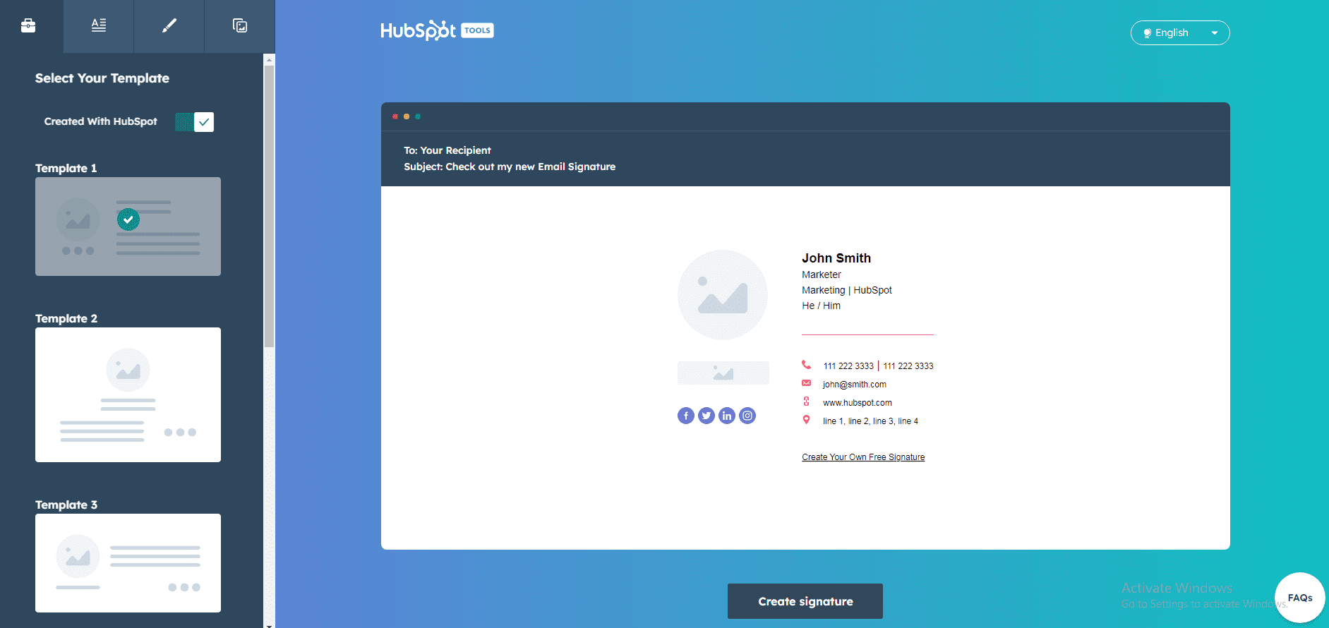 mẫu chữ ký email