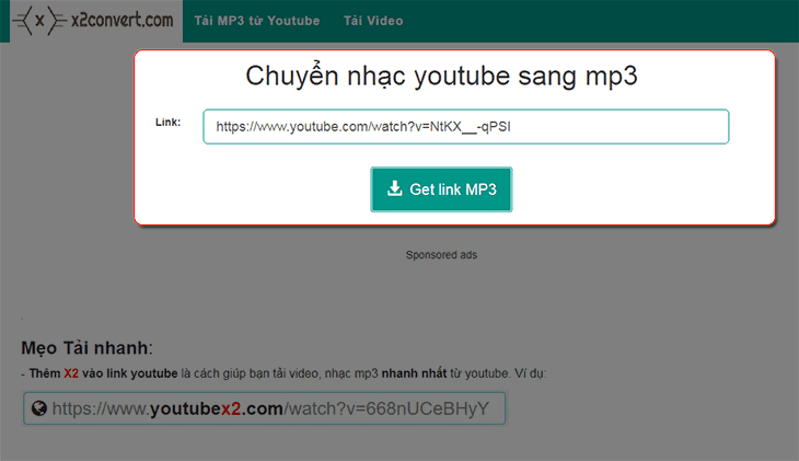 Sử dụng công cụ X2convert.Com để tải video từ youtube