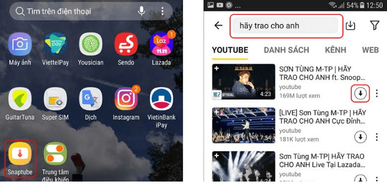 tải video youtube về điện thoại android