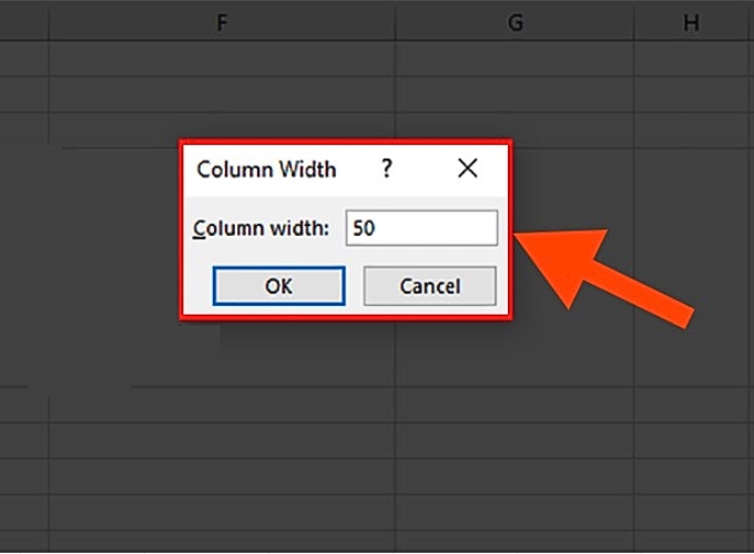 cách chỉnh kích thước ô trong excel theo chiều ngang