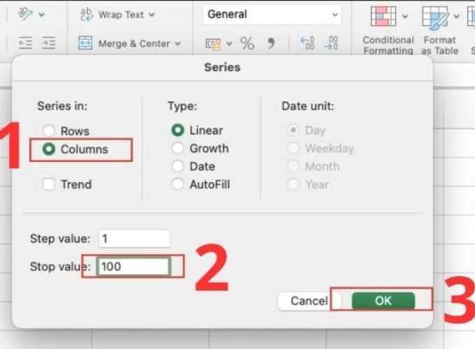 Sử dụng hàm stop value để đánh số thứ tự nhanh trong excel