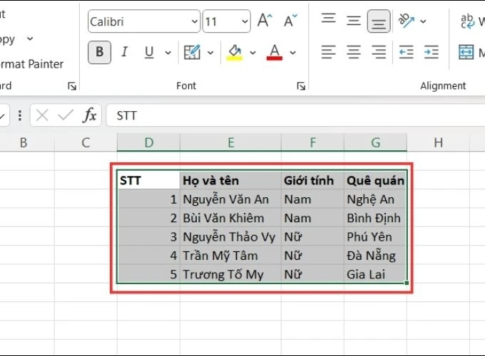 Cách tạo trong excel - tạo khung