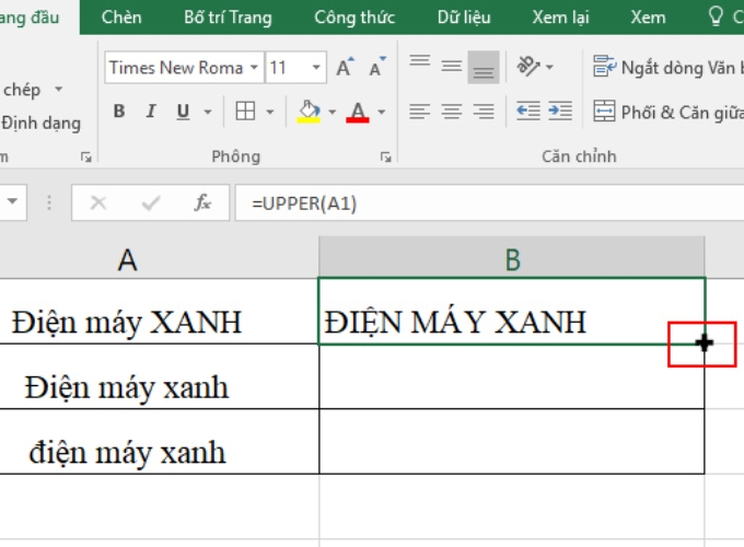 Chuyển chữ thường thành chữ hoa trong excel giúp định dạng dữ liệu chuẩn