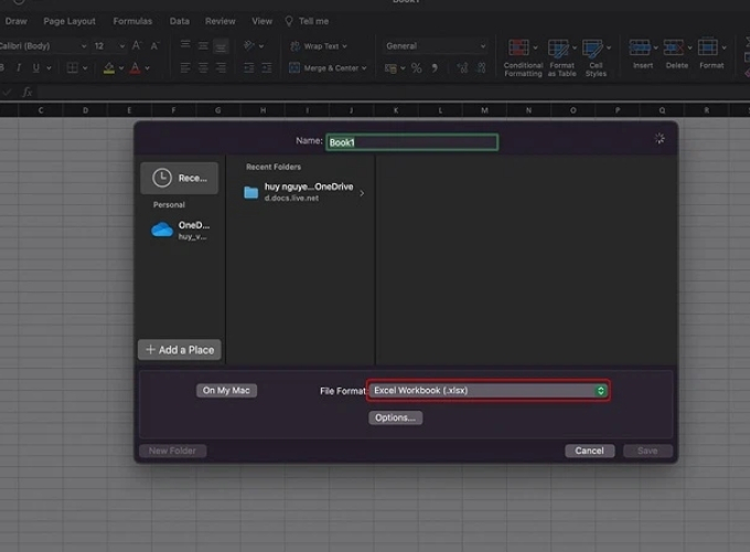 Hướng dẫn cách lưu excel trên MacBook