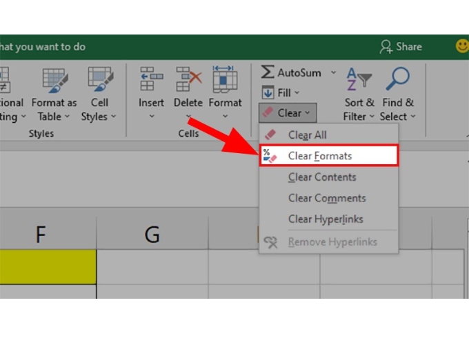 Sử dụng Format Cells (Định dạng ô)