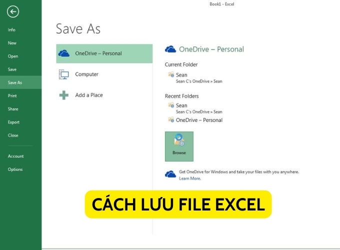 cách lưu excel