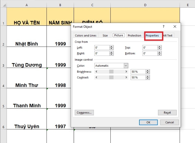 Di chuyển sau khi đã chèn file PDF vào Excel