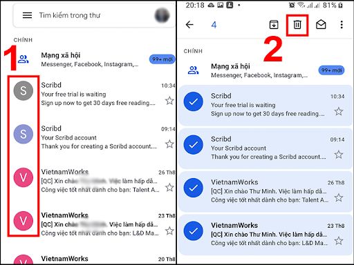 cách xóa email đã gửi, xóa email đã gửi
