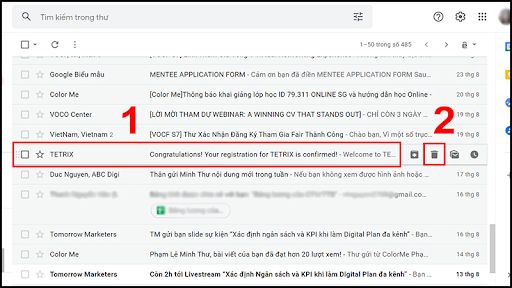 cách xóa email đã gửi, xóa email đã gửi