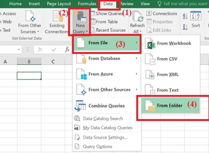 Sử dụng tính năng “Combine Workbooks” có sẵn trong excel để gộp file