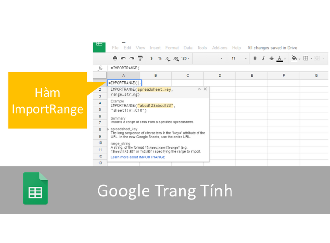 Giới thiệu về hàm IMPORTRANGE trong Google Sheet