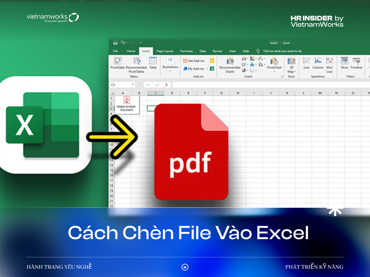 cách chèn file vào excel