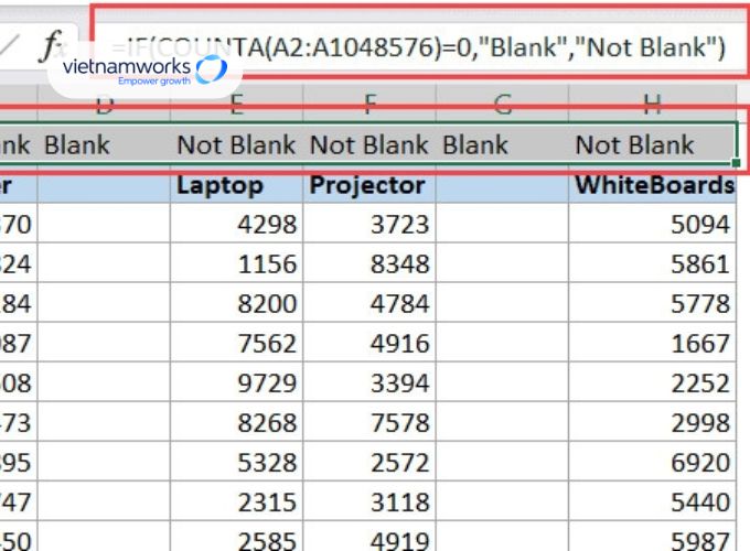  Xóa cột trong Excel bằng hàm COUNT + Sort/Find and Replace