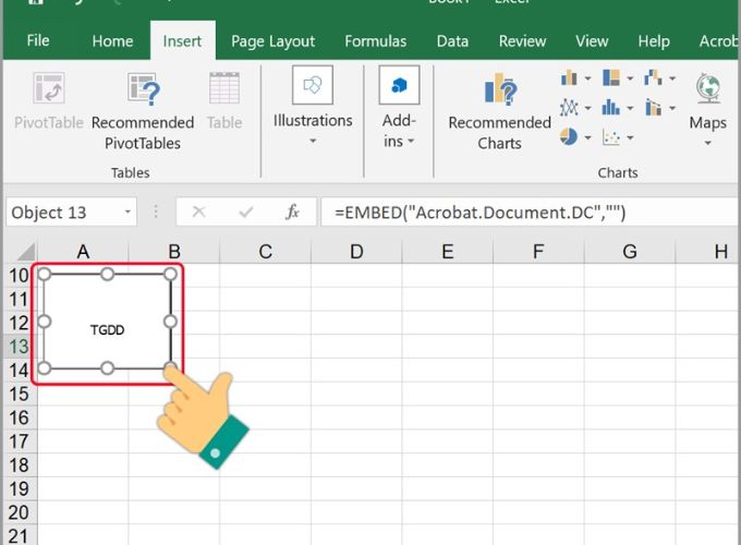 Chèn file vào excel