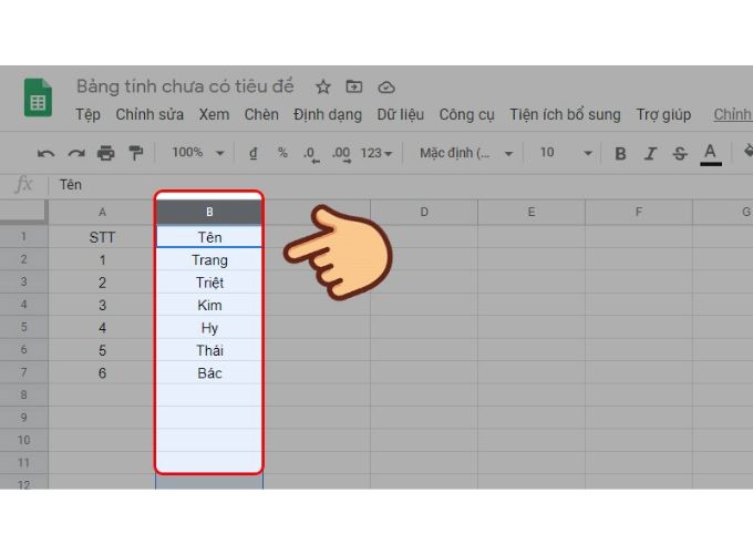 Cố định nhiều hàng trong Google Sheet 1