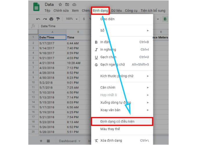 Định dạng số có điều kiện trong Google Sheet