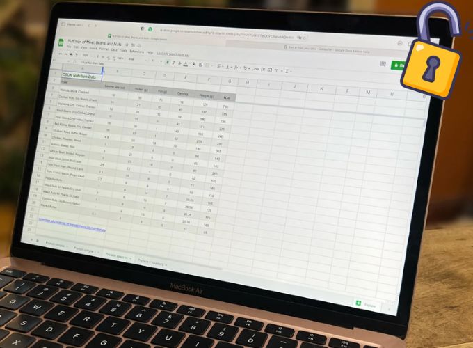 Khóa ô, cột trong Google Sheet