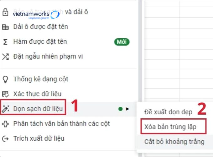 Cách xóa dữ liệu trùng trong Google Sheets