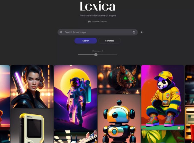 Web Ai vẽ tranh Lexica Art