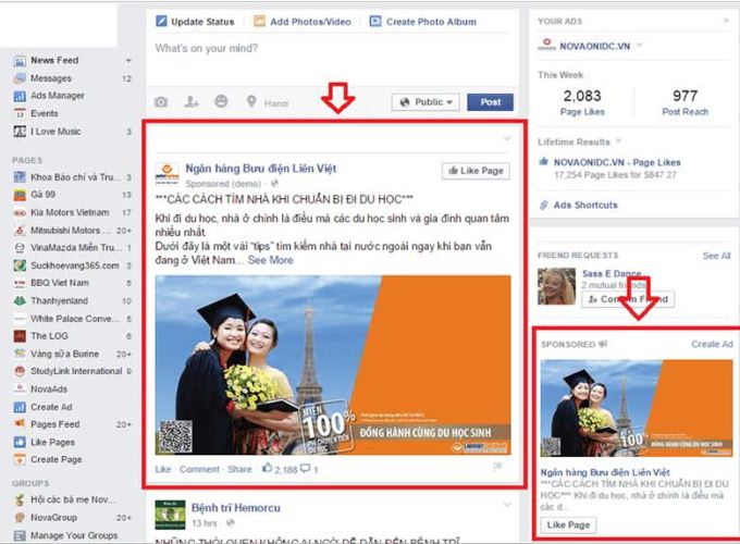 Quảng cáo Facebook đề xuất bài đăng