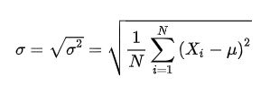 Công thức tính Standard Deviation 