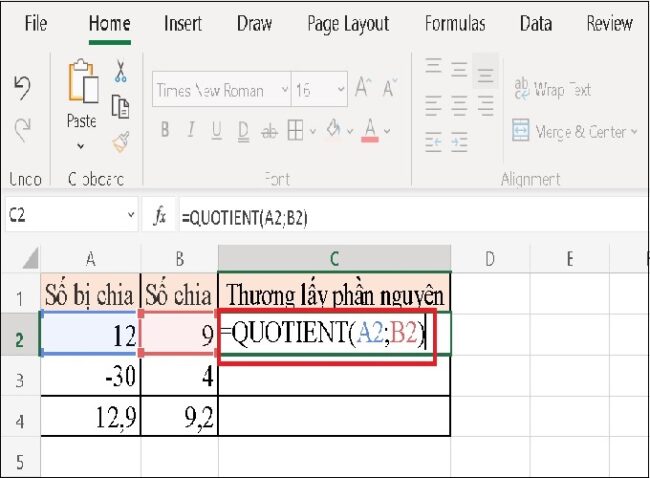 Hàm cộng trừ nhân chia trong Excel