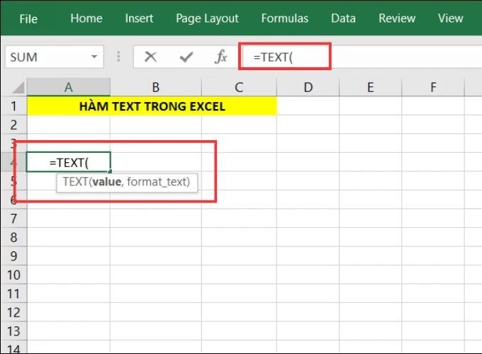 Hàm TEXT trong Excel và công thức cơ bản của nó