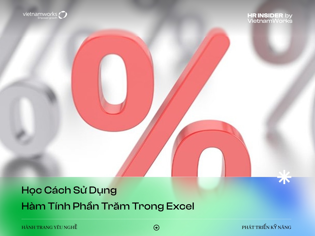 Học cách sử dụng hàm tính phần trăm trong Excel